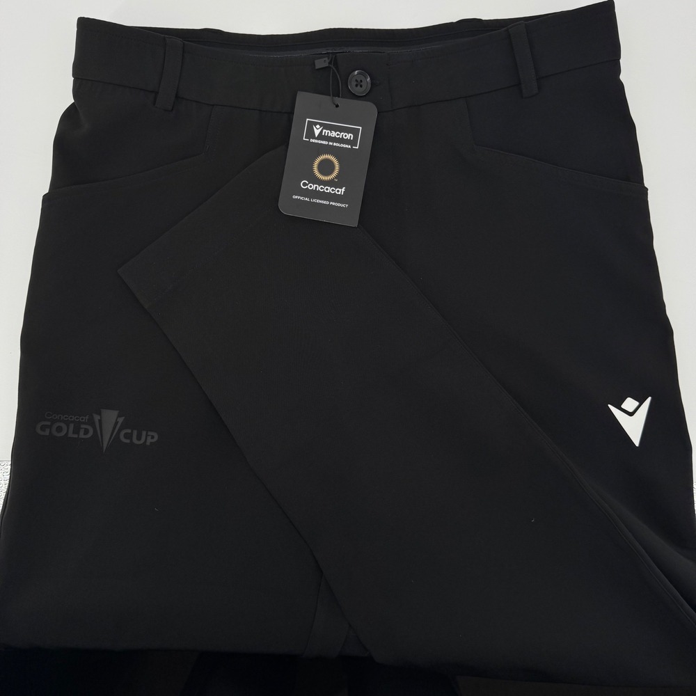 Macron Concacaf Gold Cup Mens Travel Pants Black Soccer Training Trousers Small